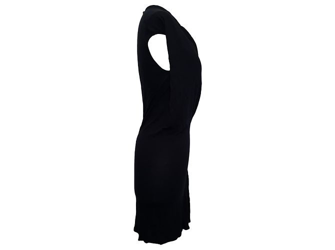 Vestido mini drapeado de un solo hombro Rick Owens en algodón negro - vista 2