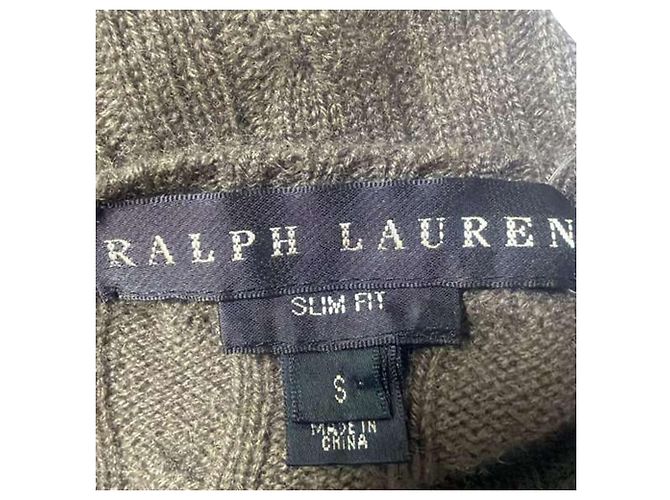 V-Ausschnitt-Pullover Ralph Lauren Black Label aus olivgrünem Kaschmir - Ansicht 6