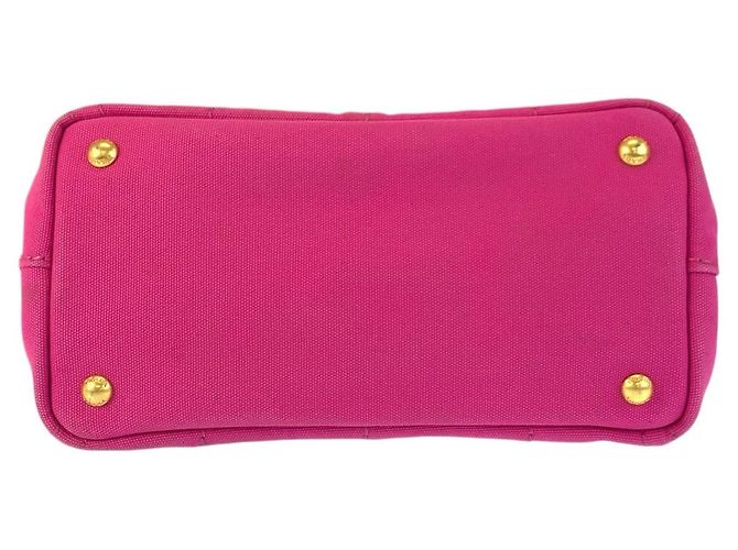 Tote in tela Canapa con logo Triangle Prada Rosa - vista 10