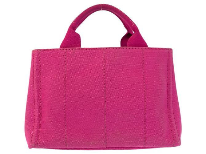 Tote in tela Canapa con logo Triangle Prada Rosa - vista 2