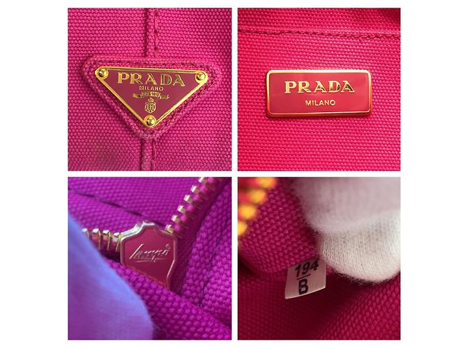 Tote in tela Canapa con logo Triangle Prada Rosa - vista 3
