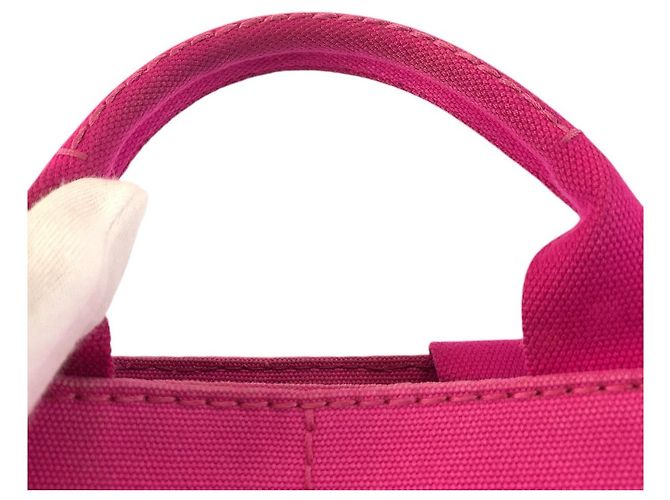 Tote in tela Canapa con logo Triangle Prada Rosa - vista 8