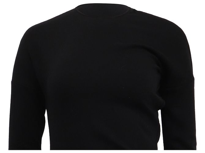 Totême Langarm-Midikleid aus schwarzem Polyester - Ansicht 2