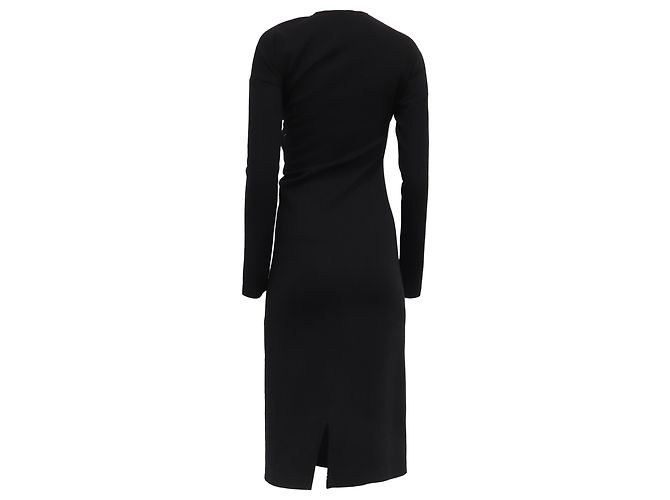 Totême Langarm-Midikleid aus schwarzem Polyester - Ansicht 4