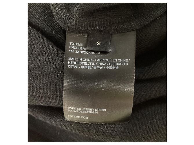 Totême Langarm-Midikleid aus schwarzem Polyester - Ansicht 5