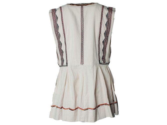 Isabel Marant Etoile, top beige bordado Castaño - vista 3