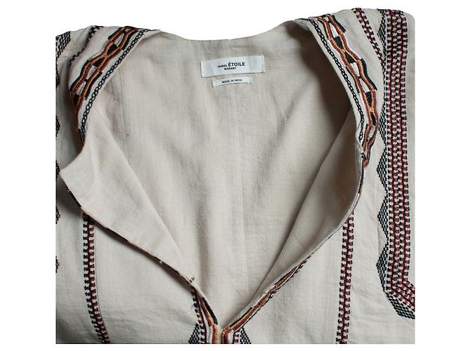 Isabel Marant Etoile, top beige bordado Castaño - vista 6