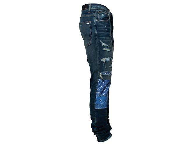 Amiri, jeans bandana patchwork vintage Azul - vista 3