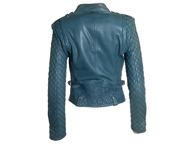 Barbara Bui, Jaqueta de couro acolchoado azul - vista 3