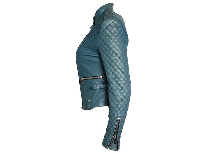 Barbara Bui, Jaqueta de couro acolchoado azul - vista 4