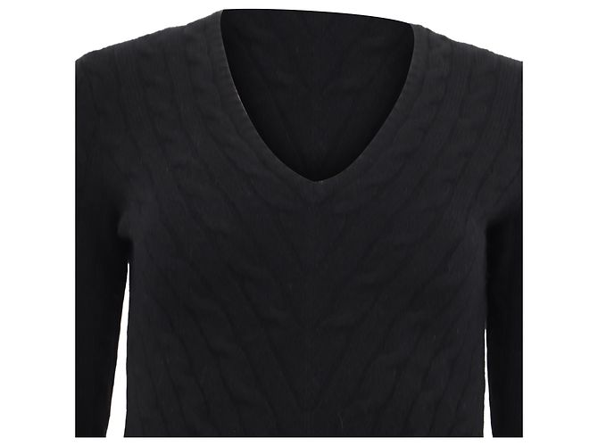 V-Ausschnitt-Pullover Ralph Lauren Black Label aus schwarzem Kaschmir - Ansicht 2