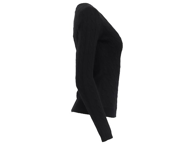 V-Ausschnitt-Pullover Ralph Lauren Black Label aus schwarzem Kaschmir - Ansicht 3