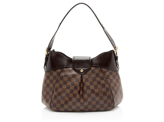 Borsa a spalla Louis Vuitton Damier Ebene Sistina MM Marrone - vista 3