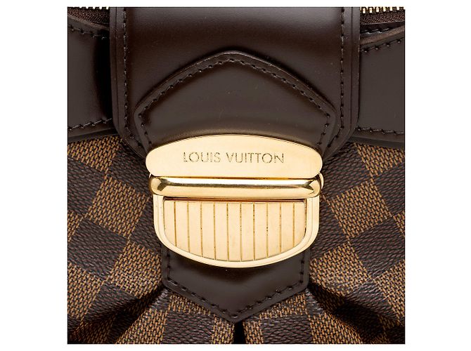 Borsa a spalla Louis Vuitton Damier Ebene Sistina MM Marrone - vista 9