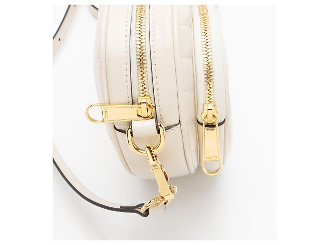 Gucci Matelasse Leder Interlocking G Mini Schultertasche Weiß - Ansicht 10