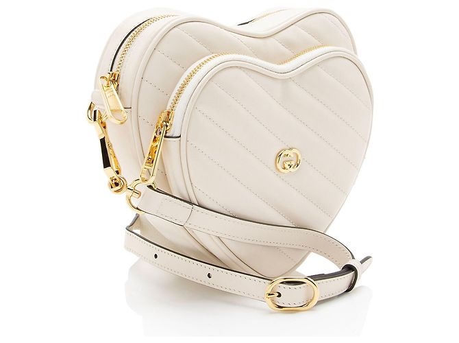 Gucci Matelasse Leder Interlocking G Mini Schultertasche Weiß - Ansicht 2