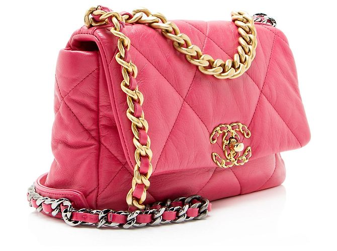 Gabrielle Borsa a tracolla Chanel Lambskin 19 Medium Flap Rosa - vista 2