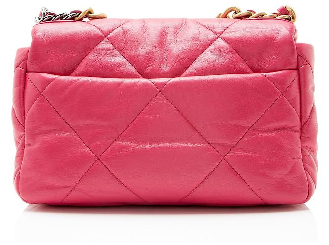 Gabrielle Borsa a tracolla Chanel Lambskin 19 Medium Flap Rosa - vista 3