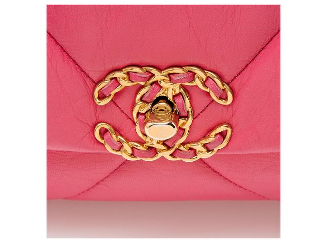 Gabrielle Borsa a tracolla Chanel Lambskin 19 Medium Flap Rosa - vista 9