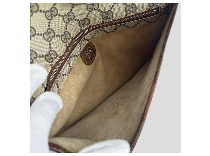 Clutch in tessuto vintage Gucci Marrone - vista 4
