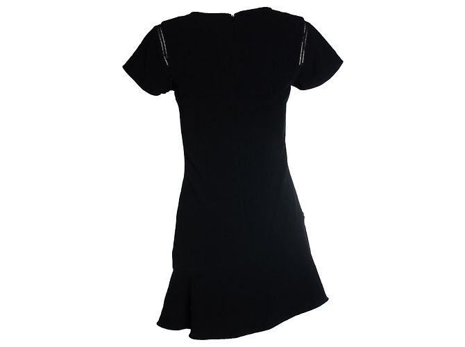 Ba&sh, schwarzes Kleid mit offenen Webärmeln - Ansicht 2