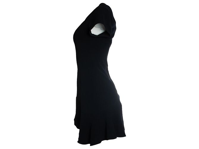 Ba&sh, schwarzes Kleid mit offenen Webärmeln - Ansicht 3