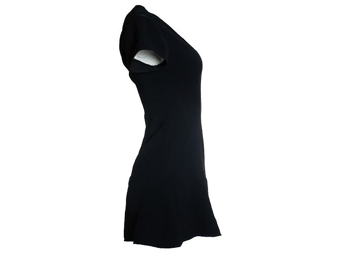 Ba&sh, schwarzes Kleid mit offenen Webärmeln - Ansicht 4