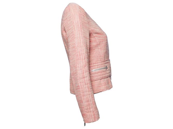 IRO, giacca in bouclé rossa con zip Rosso - vista 3