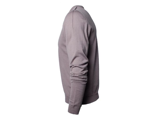 Lanvin, grey wool v neck sweater - vista 3
