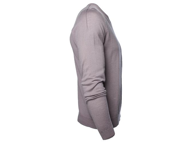 Lanvin, grey wool v neck sweater - vista 4