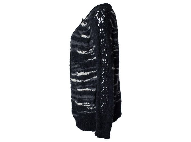 IRO, gestrickter Omeva Cardigan mit Reißverschluss Grau - Ansicht 2
