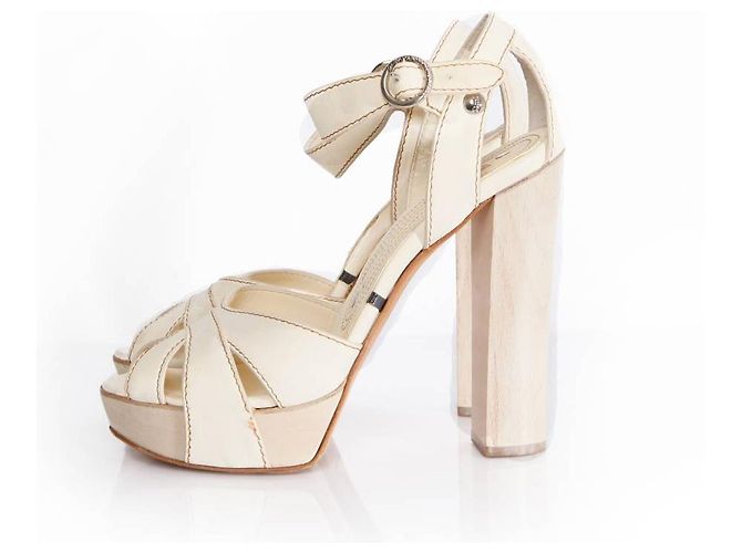 Gianmarco Lorenzi, sandalo in pelle off-white Bianco - vista 2