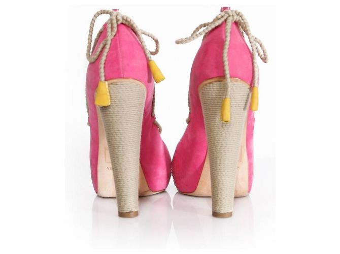 Dsquared2, décolleté in scamosciato rosa Barbie - vista 3