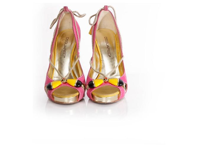 Dsquared2, décolleté in scamosciato rosa Barbie - vista 4