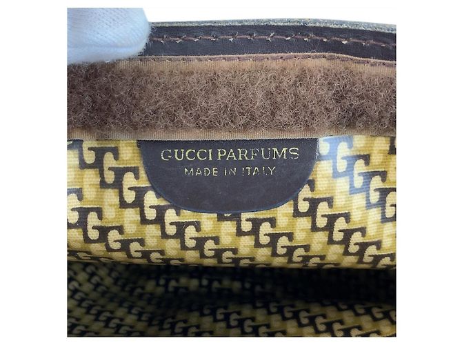 Pochette Gucci en daim marron vintage - vue 3