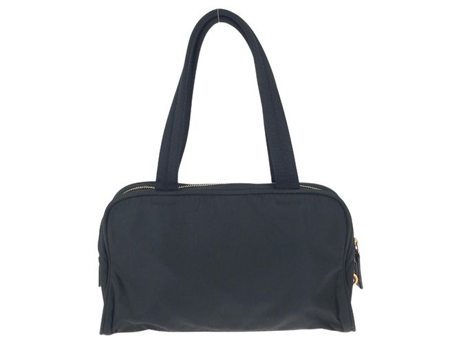Borsa Tote Prada Nylon Tessuto Logo Triangle Nero - vista 2