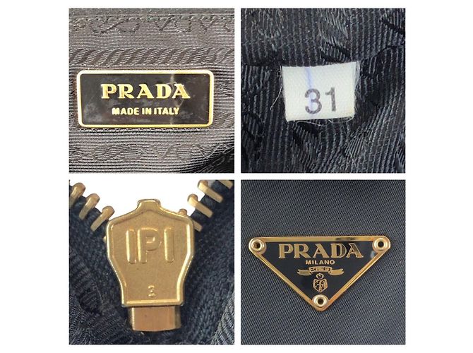 Borsa Tote Prada Nylon Tessuto Logo Triangle Nero - vista 4