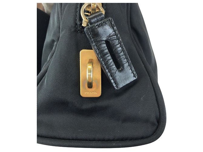 Borsa Tote Prada Nylon Tessuto Logo Triangle Nero - vista 5