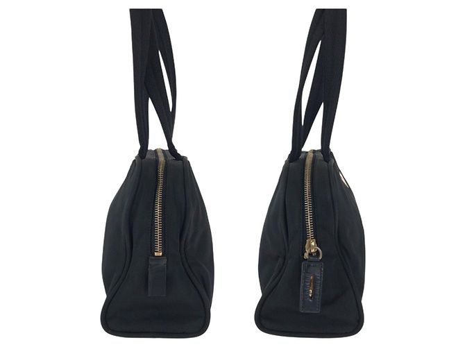 Borsa Tote Prada Nylon Tessuto Logo Triangle Nero - vista 7