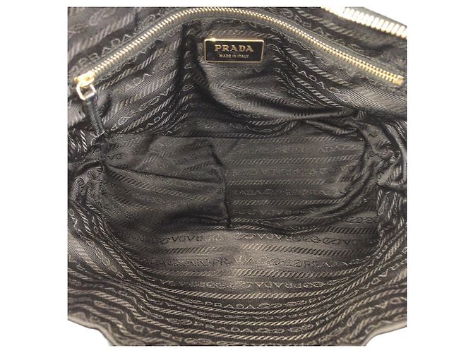 Borsa Tote Prada Nylon Tessuto Logo Triangle Nero - vista 8