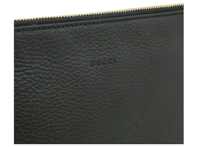 Clutch in pelle con nappa Bamboo Gucci Nero - vista 8
