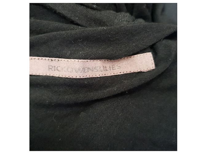 Vestido maxi de manga larga drapeado Rick Owens en algodón negro - vista 4