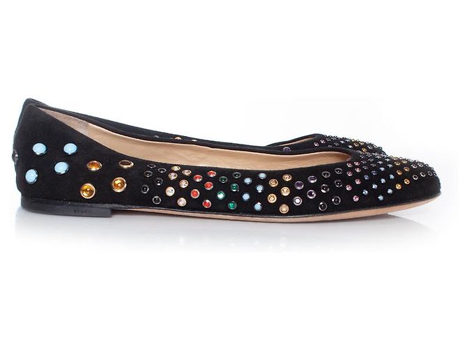 Giuseppe Zanotti, Ballerine in scamoscio con borchie colorate Multicolore - vista 4