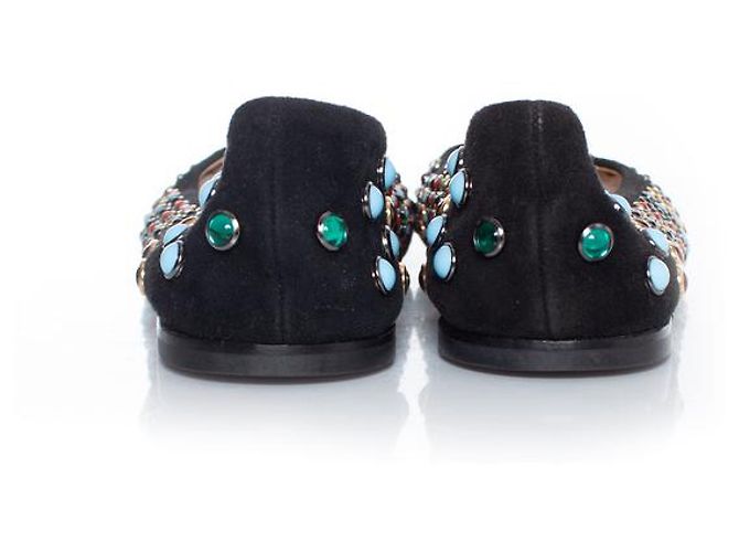 Giuseppe Zanotti, Ballerine in scamoscio con borchie colorate Multicolore - vista 5
