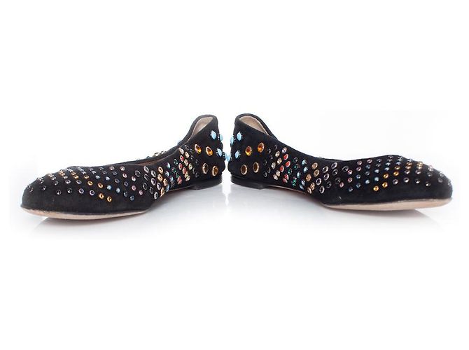 Giuseppe Zanotti, Ballerine in scamoscio con borchie colorate Multicolore - vista 6
