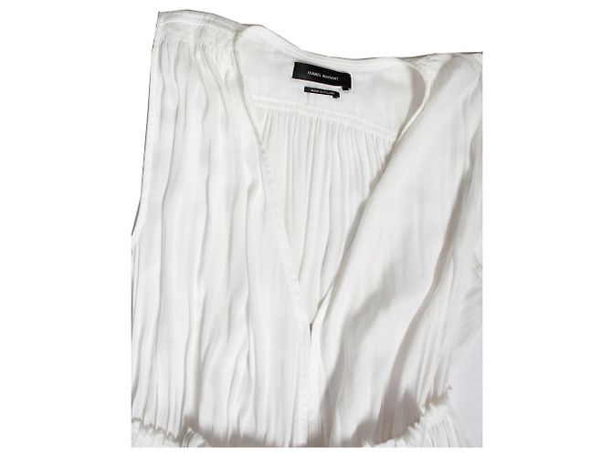 Isabel Marant, Weißes transparentes Kleid mit Rüschen - Ansicht 6