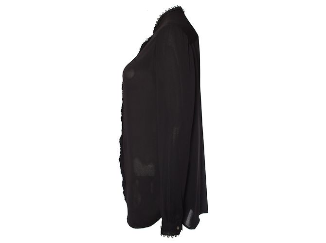 Reiss, camicetta nera con pizzo. Nero - vista 2