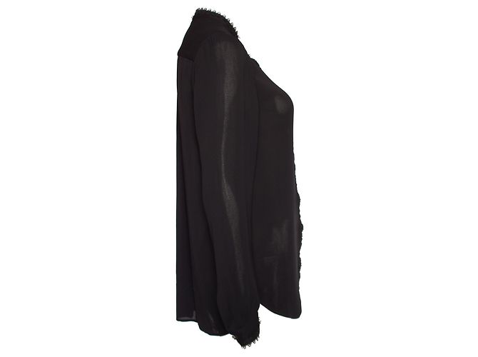 Reiss, camicetta nera con pizzo. Nero - vista 4