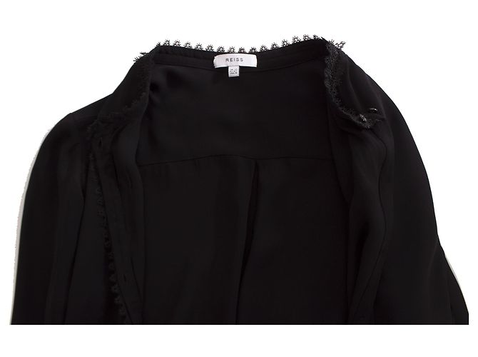 Reiss, camicetta nera con pizzo. Nero - vista 5