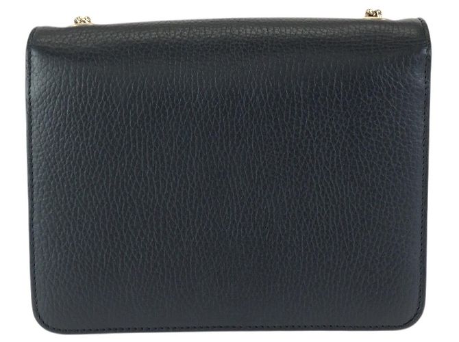 Borsa a tracolla Gucci in pelle con catena Interlocking G Nero - vista 2